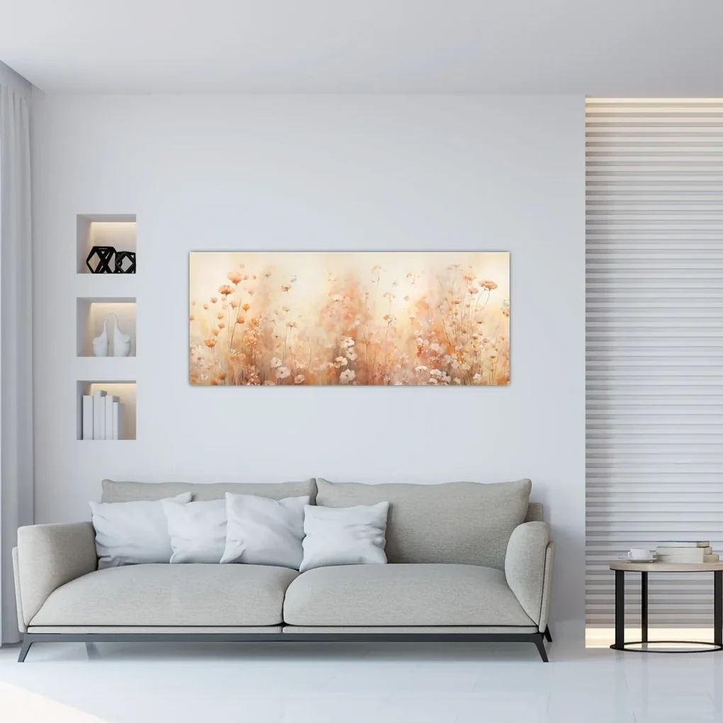 Obraz - Vzor divokých kvetov (120x50 cm)