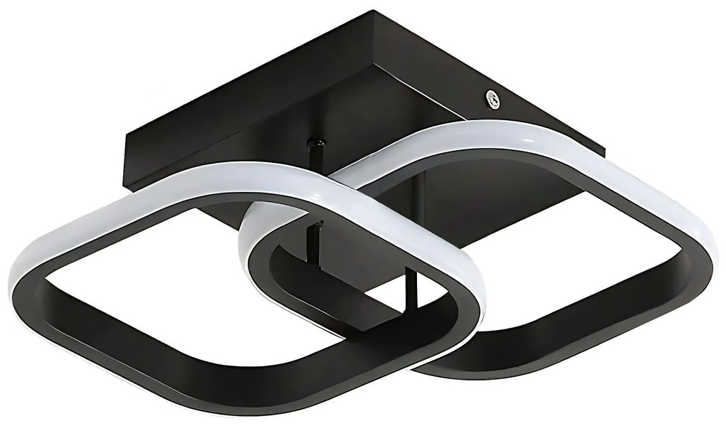 Toolight Toolight, LED stropné svietidlo 23x23cm, 22W, 3000K, LHJ074-C, čierna matná, OSW-50034