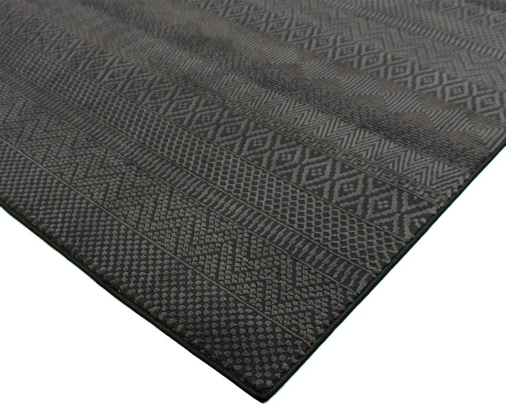 Koberec Zurich 1901 Dark Grey – sivý obdĺžnikový so vzorom Rozmer: 60x100 cm