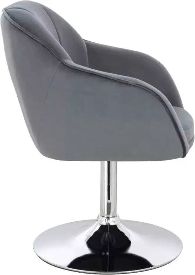 LuxuryForm DESIGN Stolička AVOLA VELUR na striebornom tanieri - tmavo šedá