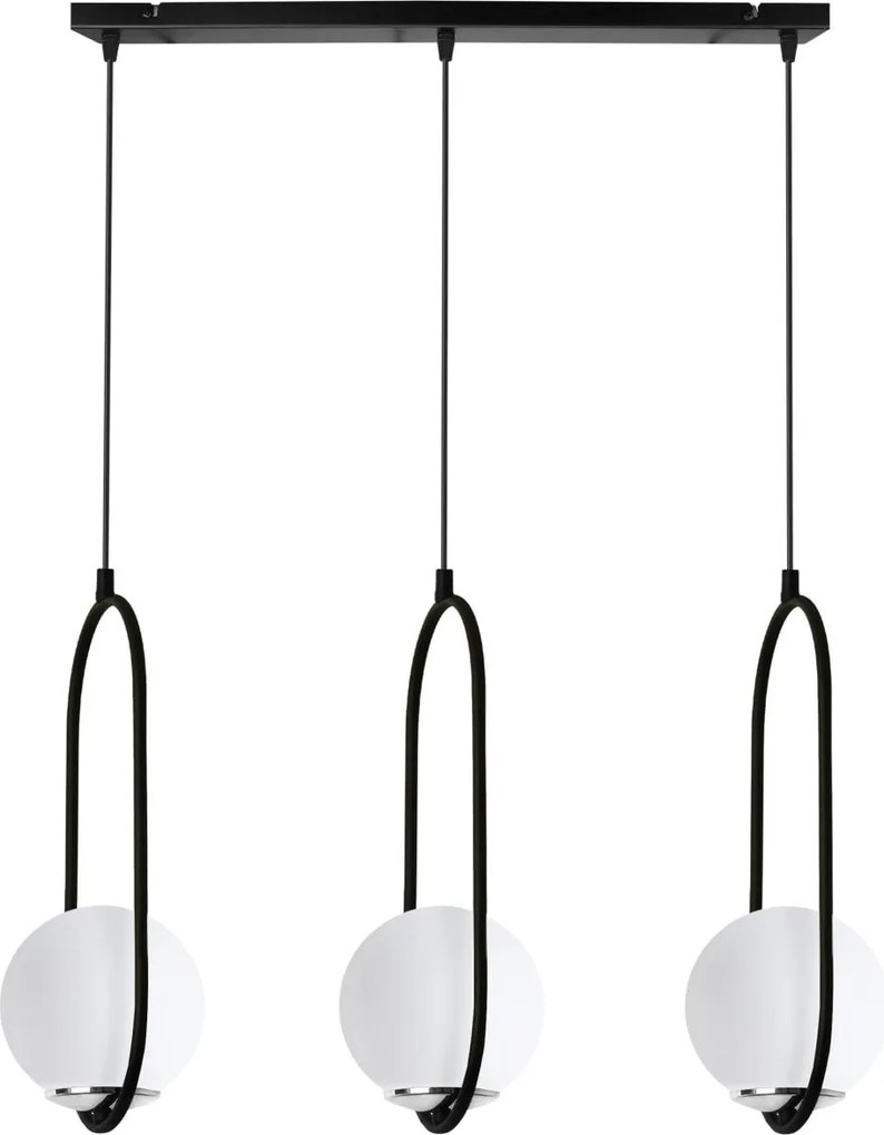Závesné svietidlo Florence, 3x biele sklenené tienidlo, b/ch, UI