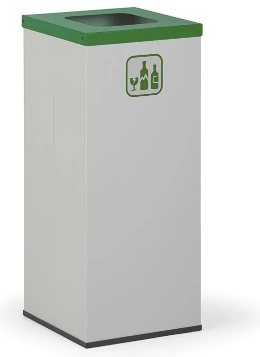 Kôš na triedený odpad 70 L, úchyt na vrece, sivý/zelený
