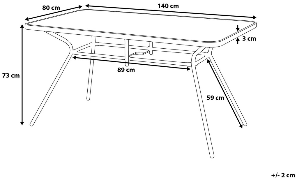 Záhradný jedálenský stôl 140 x 80 LIVO Beliani