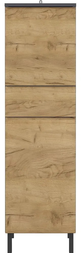 Tmavosivá vysoká kúpeľňová skrinka v dekore duba 34x120 cm Salinas - Germania
