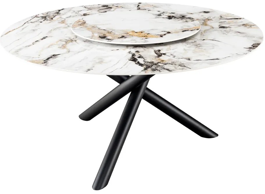Jedálenský stôl SPIN 150 cm keramika mramorový dekor viacfarebný