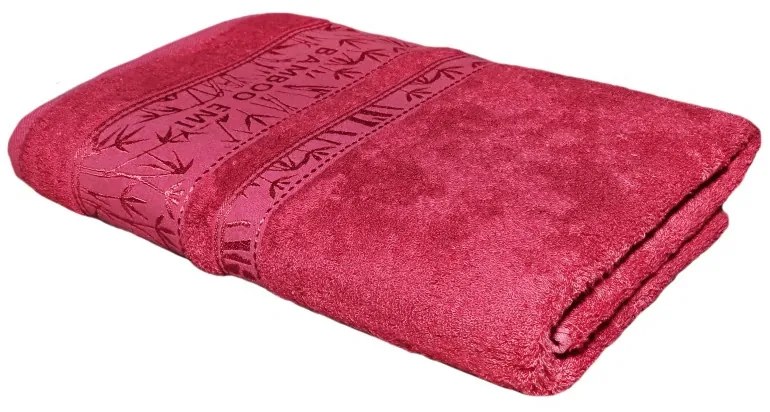 Osuška bambusová bordová 70 x 140 cm EMI