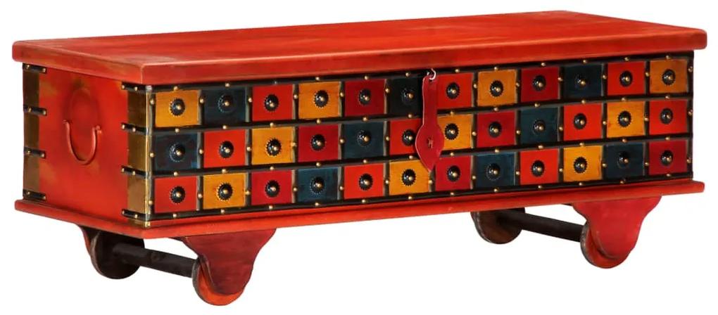 Úložný box, červený 110x40x40 cm, akáciový masív 247669