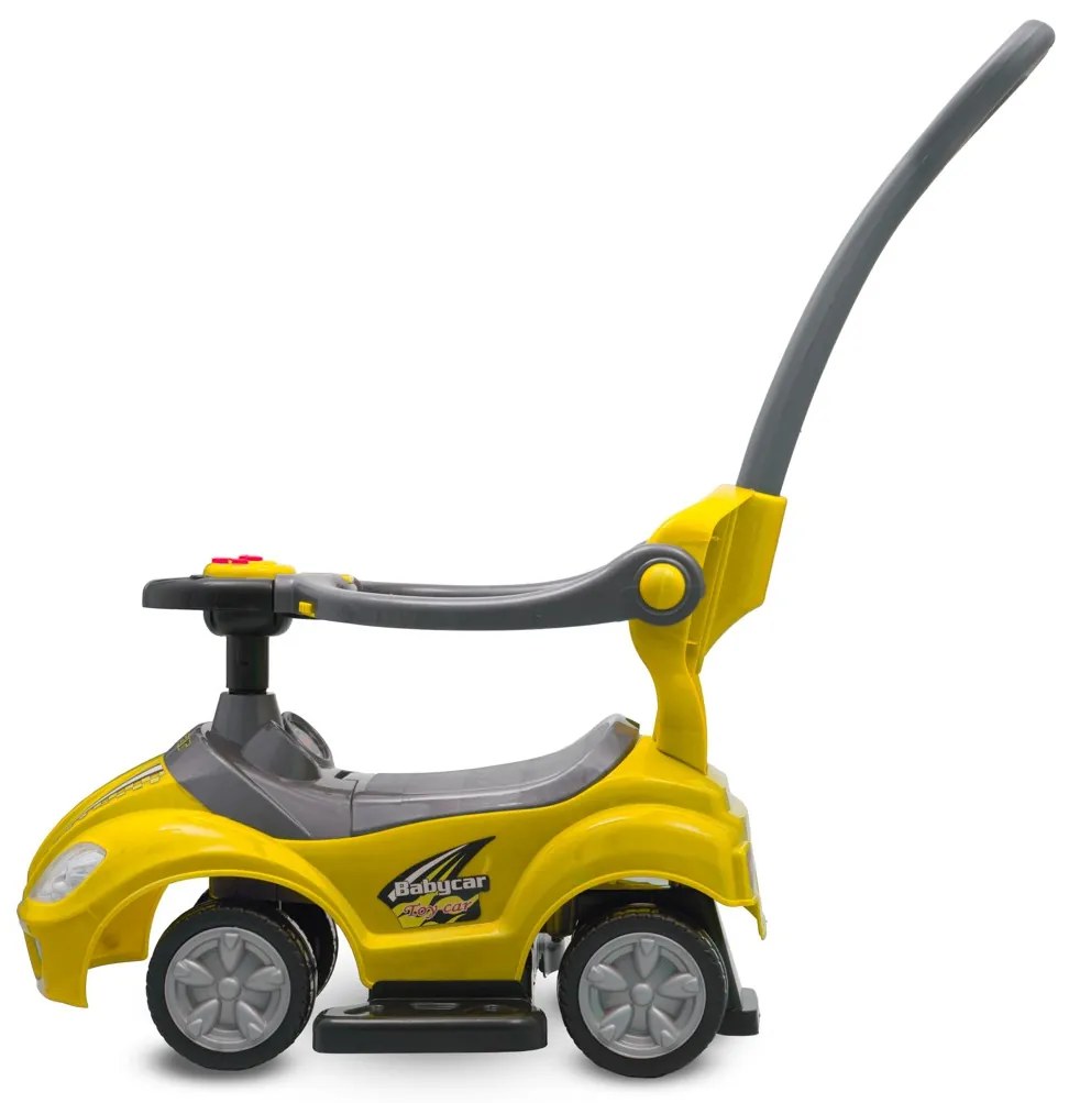 Detské odrážadlo s vodiacou tyčou 3v1 Baby Mix Mega Car Žlté