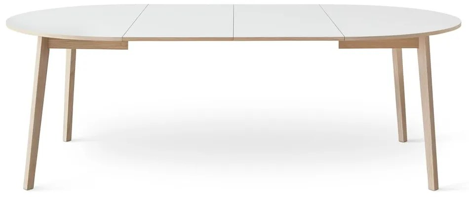 Okrúhly rozkladací jedálenský stôl s bielou doskou a prídavnou doskou ø 130 cm Single – Hammel Furniture