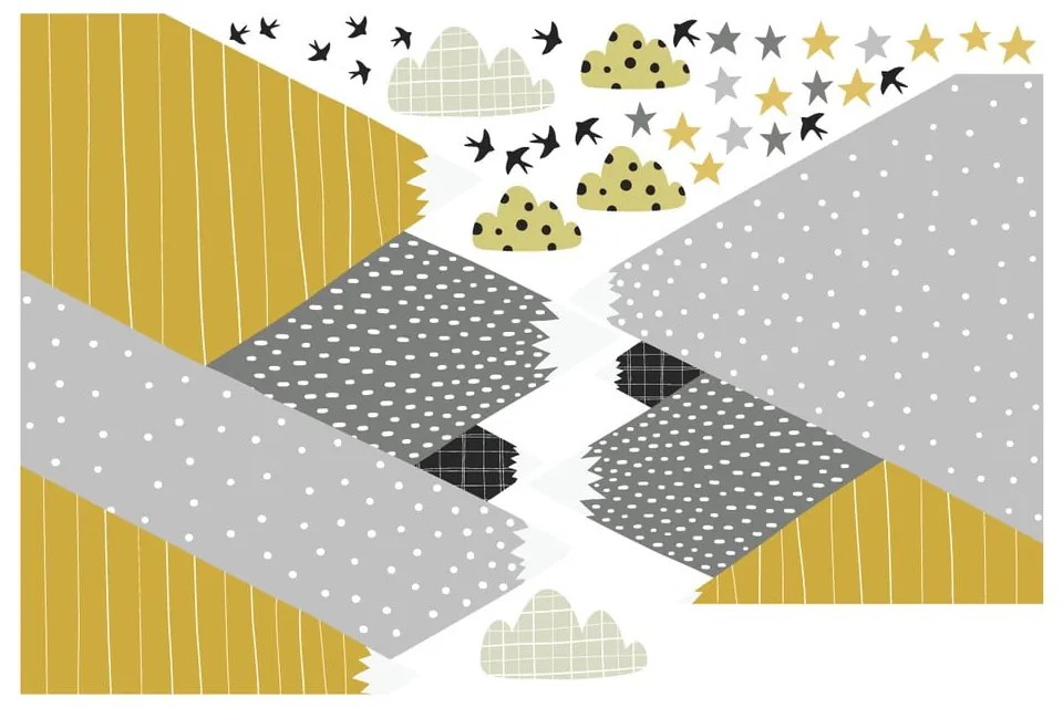 Nástenná samolepka Ambiance Giant Kid Sticker Scandinavian Mountains Henrika