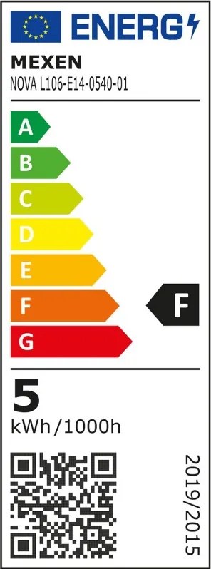 Mexen Nova, LED žiarovka plameň E14, C37, 5W, Teplá - 3000K, 525 lm - L106-E14-0530-01