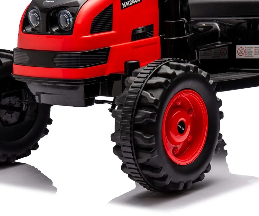 Elektrický traktor s prívesom Milly Mally Farmer červený