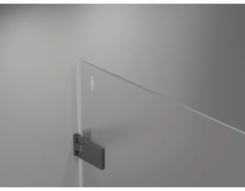 Mexen, Mexen Lunar-F ľavé sklápacie sprchové dvere 95 cm, transparentné, pištoľový kov - 836-095-000-95-00-L