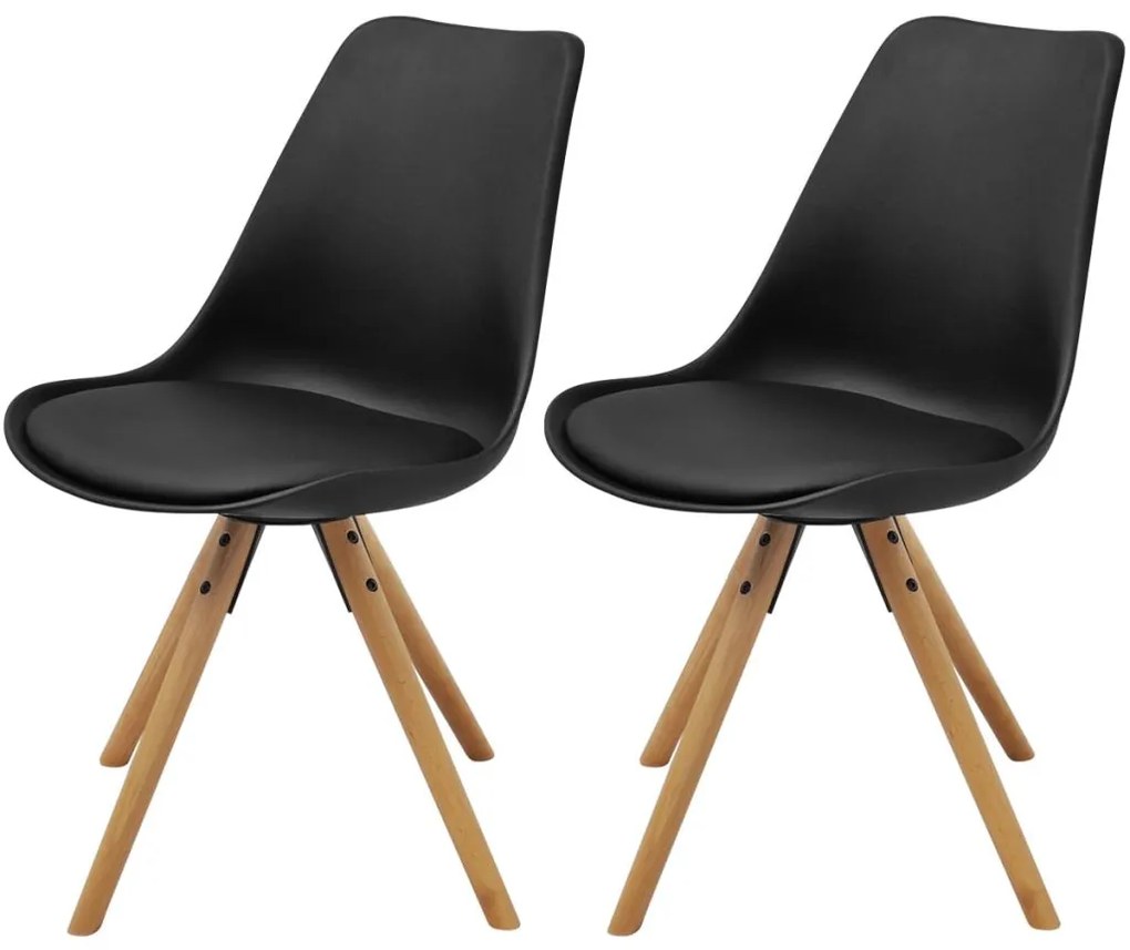 vidaXL Jedálenské stoličky, 2 ks, umelá koža, čierne