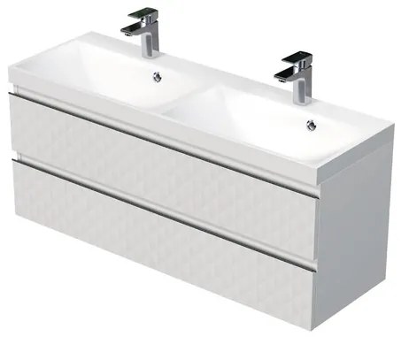 Kúpeľňová skrinka s umývadlom SAT Cube Way 120x47,5x40 cm biela mat CUBE3D1202ZB, 1 ks