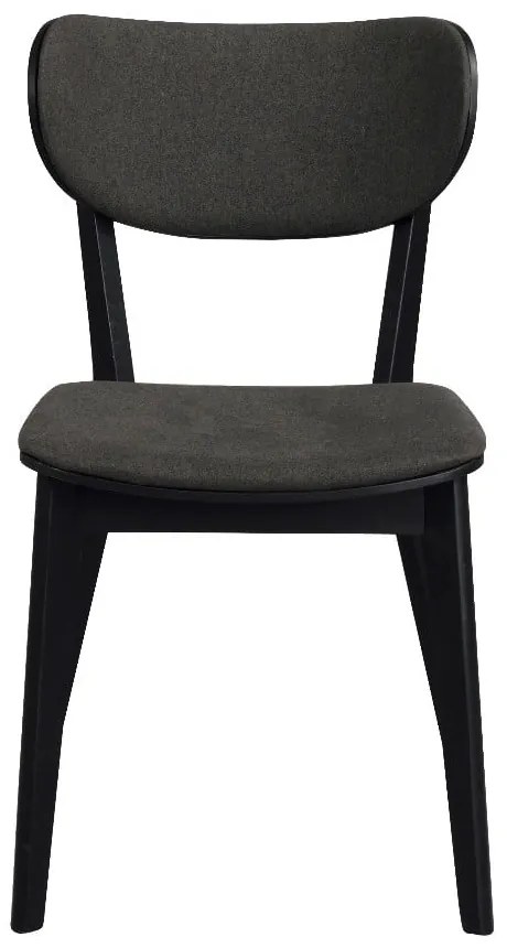 Čierna dubová jedálenská stolička s tmavosivým sedadlom Rowico Cato