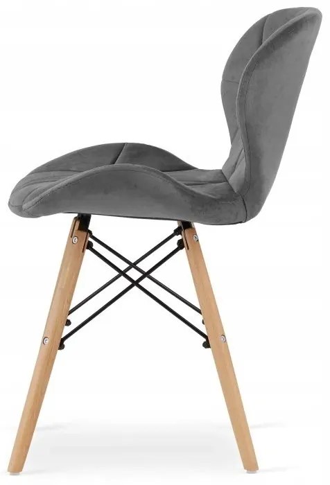 Jedálenská zostava TODI 80cm okrúhly stolový set čierny + 4 stoličky LAGO sivé