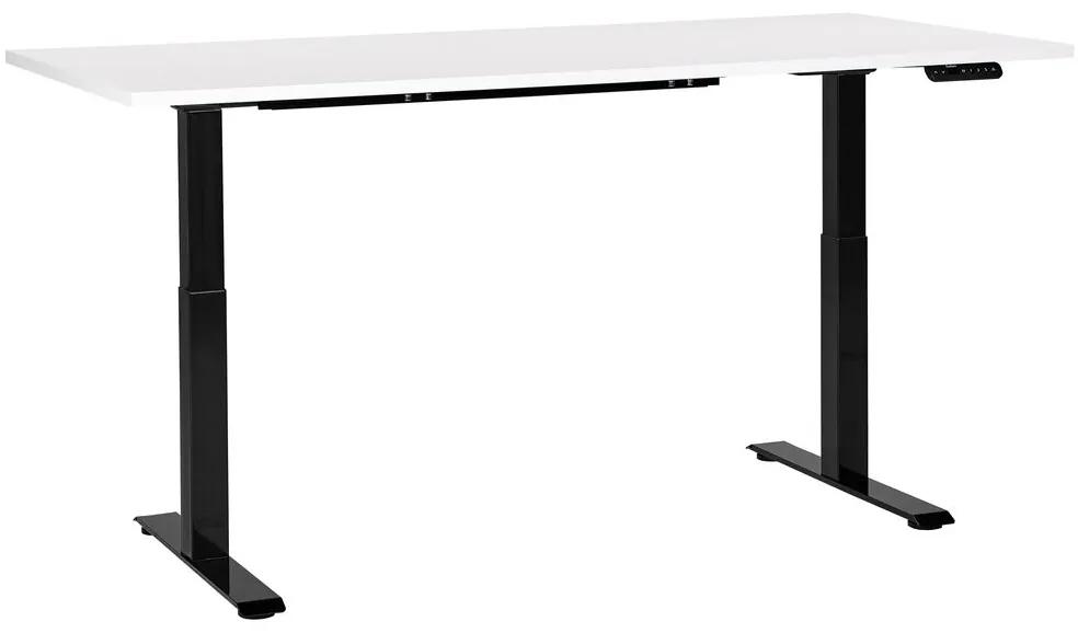 Elektricky nastaviteľný písací stôl 180 x 80 cm biela/čierna DESTINES Beliani