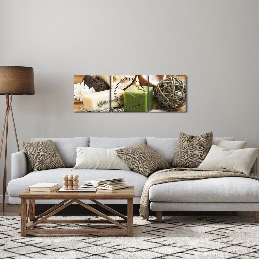 Obraz - Chvíľa na relax (s hodinami) (90x30 cm)