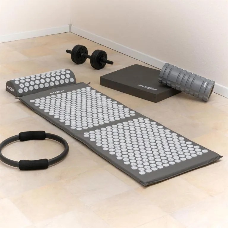 MAXXIVA 81655 Akupresúrna podložka s vankúšom, 130 x 50 cm, sivá