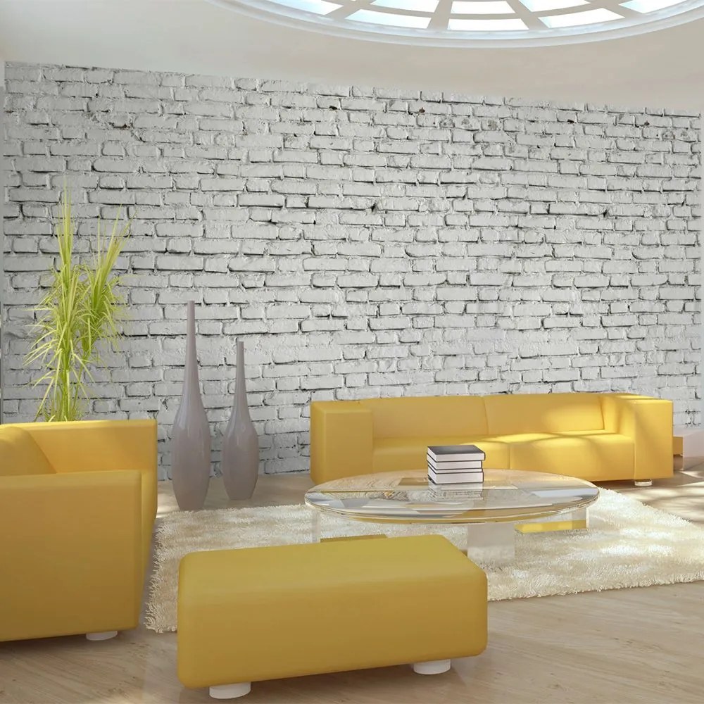 Fototapeta XXL - Wall made from white raw brick 550x270