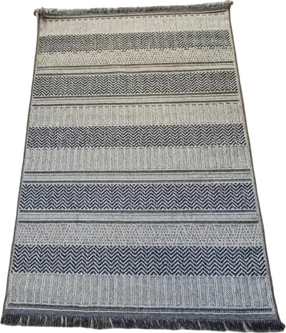Pruhovaný koberec v boho štýle Boho 878-S – sivo-béžový Rozmer: 200x290 cm