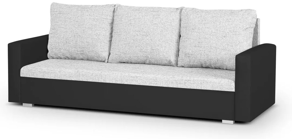 Pohovka pre 3 osoby s funkciou spania LEO Strieborná/čierna
