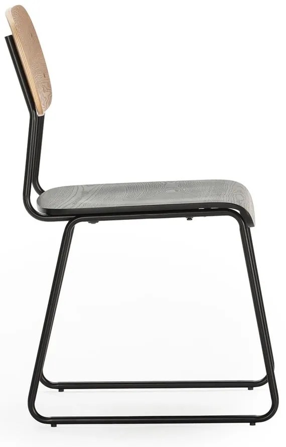 Jedálenská stolička v dekore jaseňa v čierno-prírodnej farbe v súprave 2 ks Aira – Marckeric