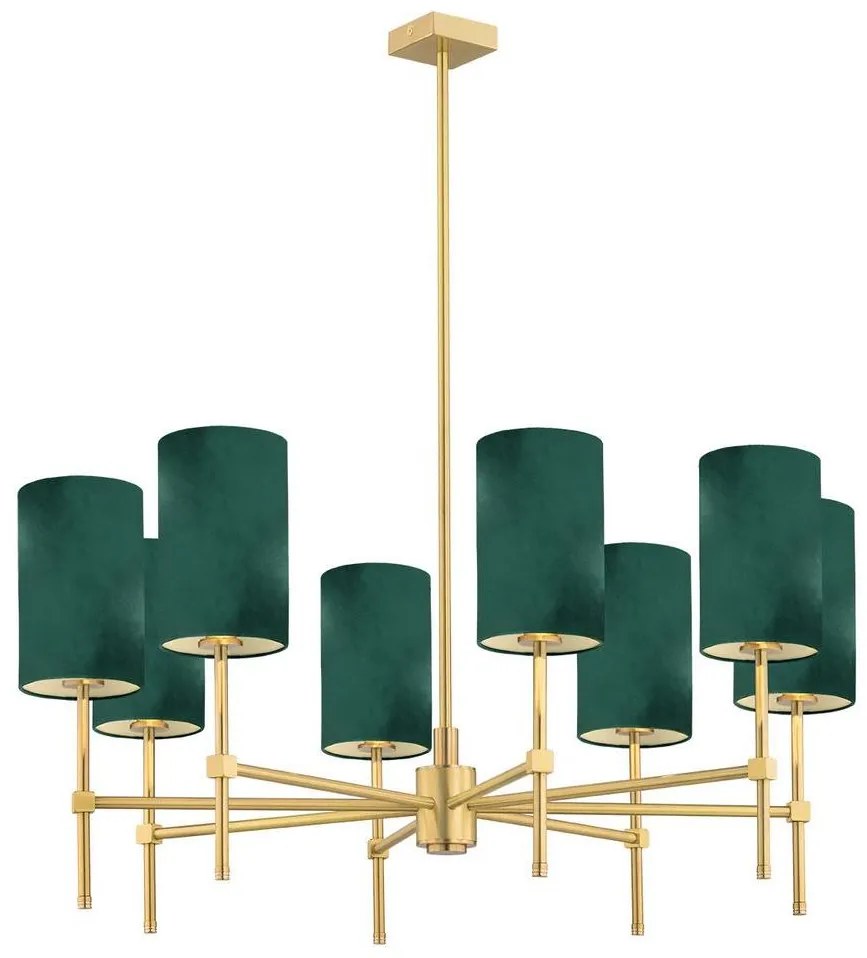 Argon 5055 - Luster na tyči ABRUZZO 8xE14/7W/230V mosadz/zelená