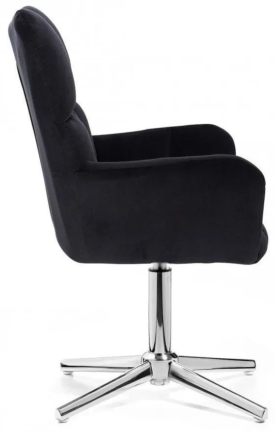 LuxuryForm DESIGN Kreslo AURORA VELUR na striebornom kríži - čierne
