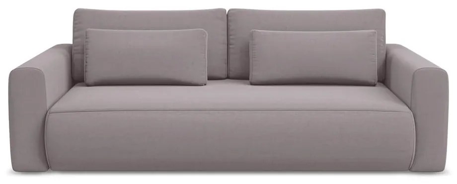 Zamatová rozkladacia/s úložným priestorom pohovka v levanduľovej farbe 238 cm Kapua – Makamii