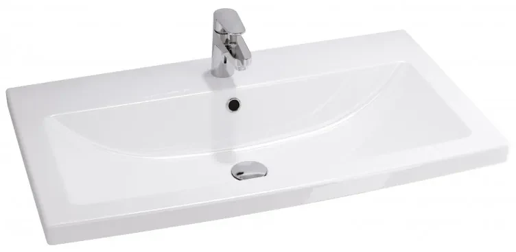 Cersanit Lara Como 80, závesná skrinka + keramické umývadlo, 794x447x460 mm, sivý lesk, S801-214