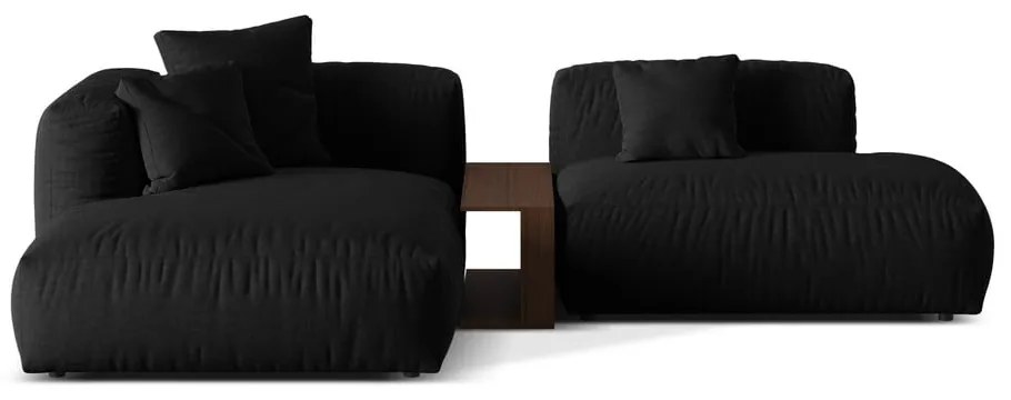 Čierna modulárna rohová pohovka (ľavý roh) Martina – Micadoni Home