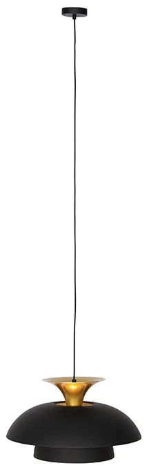 Moderné okrúhle závesné svietidlo čierne so zlatom 3-vrstvové - Titus