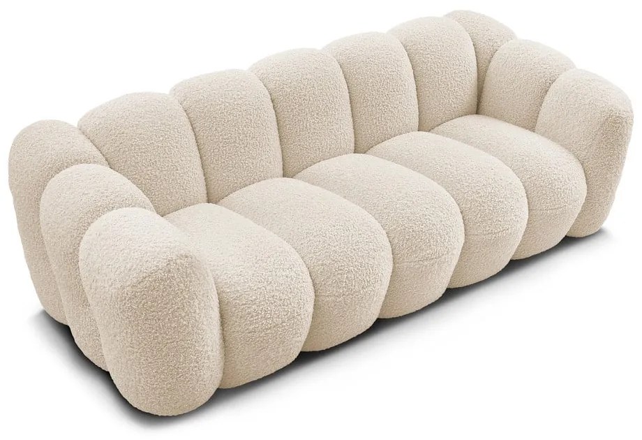 Béžová pohovka z textílie buklé 232 cm Hippolyte – Bobochic Paris