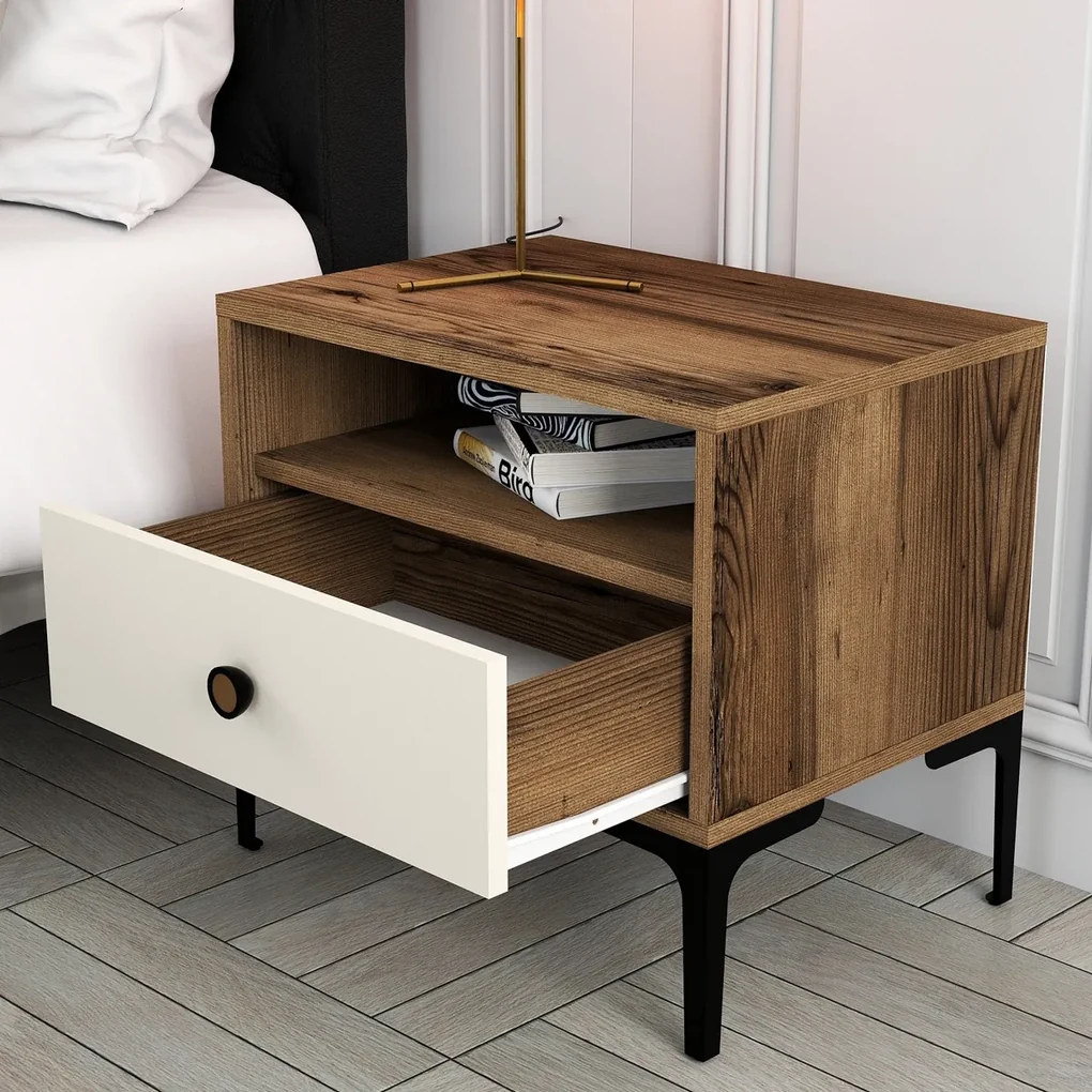 Nočný stolík Lisbon Walnut Cream