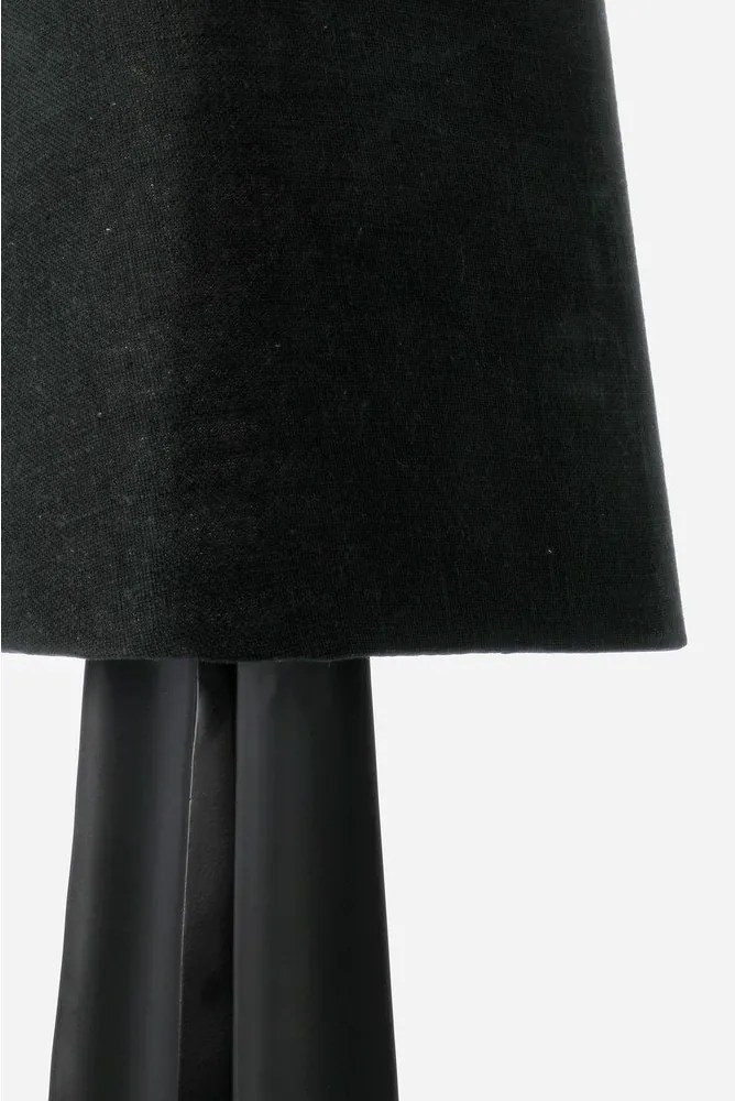 Čierna kovová stolová lampa s textilným tienidlom (výška 61 cm) Tripura – Bizzotto