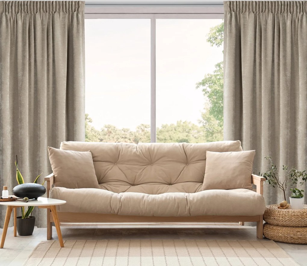 ZÁVES NA PÁSKE NILO 140X270 CM TMAVOBÉŽOVÁ