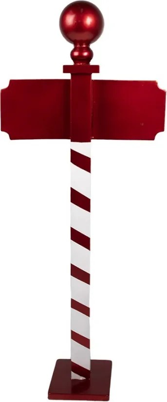Vianočná dekorácia ceduľa na nohe North Pole - 46*18*110 cm