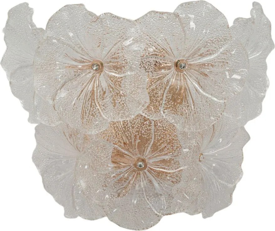 Sklenené nástenné svietidlo v zlatej farbe Ibiscus – Mauro Ferretti