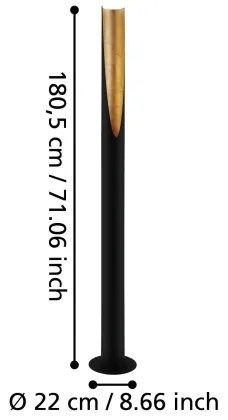 Eglo 39759 - LED Stojacia lampa PREBONE 1xGU10/4,7W/230V čierna/zlatá