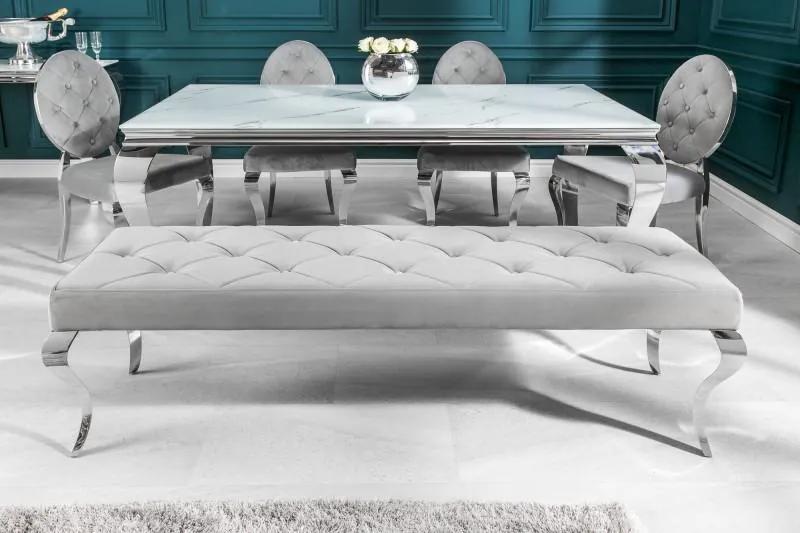 Invicta Interior -  Elegantná lavica MODERN BAROQUE 170 cm, šedý zamat