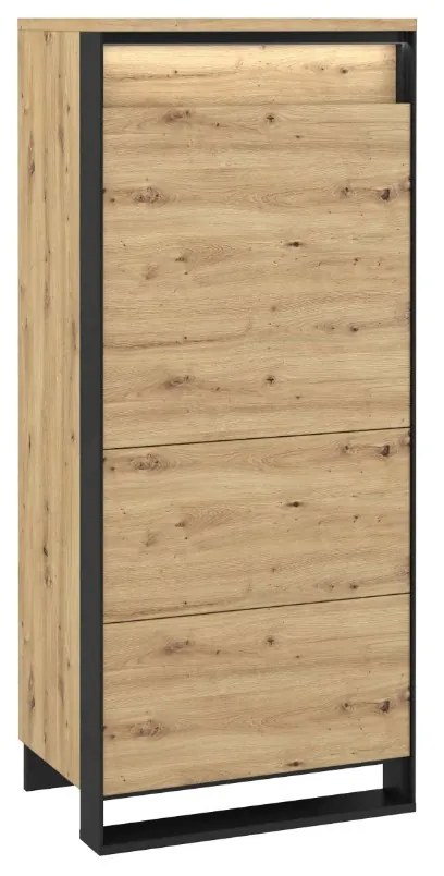 KOMODA MAXIMO DUB ARTISAN / ČIERNA 60 cm