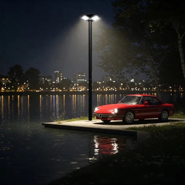 LED Solárna pouličná lampa so senzorom LED/15W/6V 6500K IP65 čierna + DO