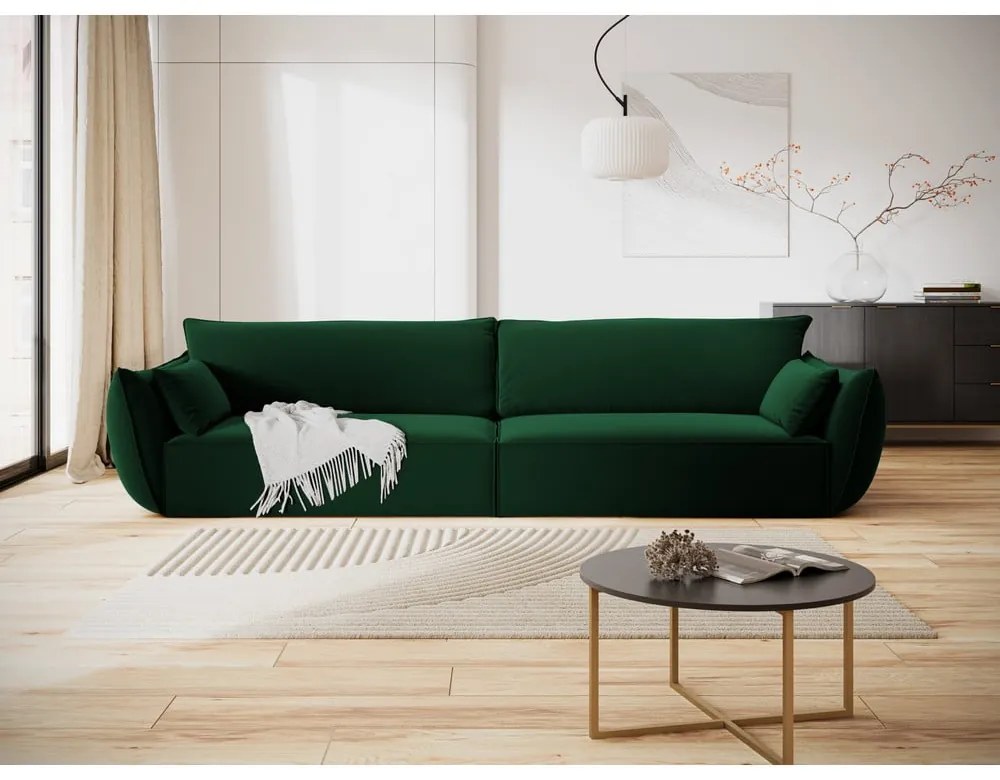 Tmavozelená zamatová pohovka 248 cm Vanda – Mazzini Sofas