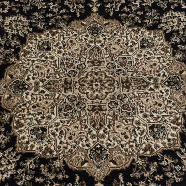 Koberec Kashmir Ornament, čierny / béžový