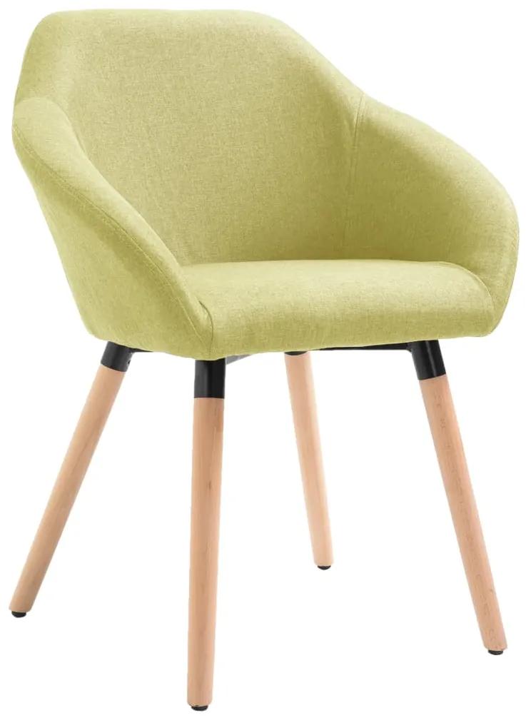 vidaXL Jedálenská stolička zelená látková