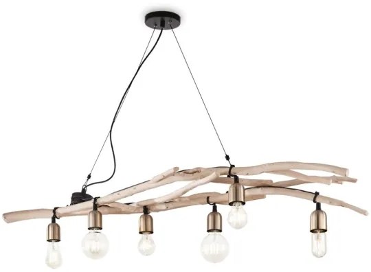 Ideal Lux - Luster na lanku DRIFTWOOD 6xE27/60W/230V guava