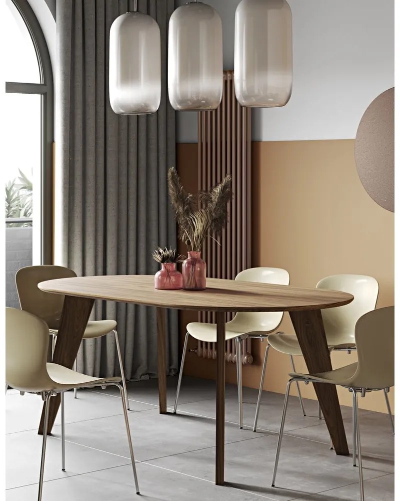 Jedálenský stôl s doskou v dekore orechového dreva v prírodnej farbe 100x180 cm Lago – TemaHome