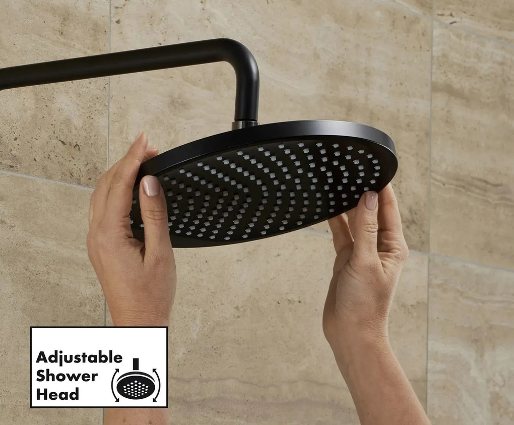 Hansgrohe Vernis Blend, Showerpipe 240 1jet EcoSmart 9 l, s termostatom, čierna matná, HAN-26428670